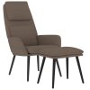 Relaxační křeslo se stoličkou taupe textil 3097777