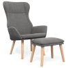 Relaxační křeslo s podnožkou světle šedé textil 3097882
