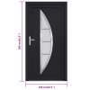 Vchodové dveře antracitové 108 x 208 cm PVC 3187878