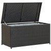 Zahradní úložný box polyratan 100 x 50 x 50 cm černý 46471