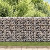 Gabionová zeď s víky z pozinkované oceli 900 x 50 x 100 cm 143588