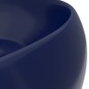Luxusní umyvadlo kulaté matné tmavě modré 40 x 15 cm keramické 147001