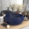 Luxusní umyvadlo kulaté matné tmavě modré 40 x 15 cm keramické 147001
