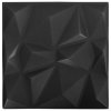 3D nástěnné panely 48 ks 50 x 50 cm diamant černé 12 m² 150916