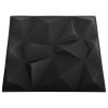 3D nástěnné panely 48 ks 50 x 50 cm diamant černé 12 m² 150916