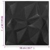 3D nástěnné panely 48 ks 50 x 50 cm diamant černé 12 m² 150916