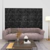 3D nástěnné panely 48 ks 50 x 50 cm diamant černé 12 m² 150916