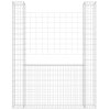 Gabionový koš ve tvaru U se 2 sloupky železo 140 x 20 x 200 cm 151289