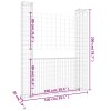 Gabionový koš ve tvaru U se 2 sloupky železo 140 x 20 x 200 cm 151289