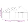 Altán se střechou bílý 6,69 x 5,88 x 3,75 m polyethylen 3155519