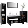 Set koupelnového nábytku černý kompozitní dřevo 3070929