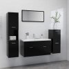 Set koupelnového nábytku černý kompozitní dřevo 3070929