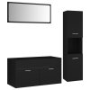 Set koupelnového nábytku černý kompozitní dřevo 3070974