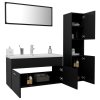 Set koupelnového nábytku černý kompozitní dřevo 3070974