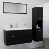Set koupelnového nábytku černý kompozitní dřevo 3070974