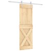 Posuvné dveře s kováním 70 x 210 cm masivní borové dřevo 3203016