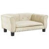 Pelíšek pro psy krémový 70 x 45 x 30 cm samet 171830