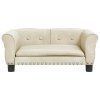 Pelíšek pro psy krémový 70 x 45 x 30 cm samet 171830