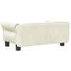 Pelíšek pro psy krémový 70 x 45 x 30 cm samet 171830