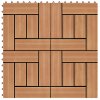 22 ks terasové dlaždice 30 x 30 cm 2 m² WPC barva teak 277804