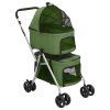 2patrový skládací kočárek pro psa zelený 83 x 48 x 97 cm oxford 172207