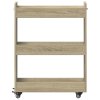 Skříňka na kolečkách dub sonoma 60x22x79 cm kompozitní dřevo 840417