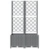 Zahradní truhlík s treláží světle šedý 80 x 40 x 136 cm PP 153272
