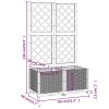 Zahradní truhlík s treláží světle šedý 80 x 40 x 136 cm PP 153272