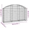 Klenutý gabionový koš 150 x 30 x 80/100 cm pozinkované železo 153444