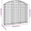 Klenutý gabionový koš 150 x 30 x 120/140 cm pozinkované železo 153446