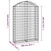 Klenutý gabionový koš 100 x 30 x 140/160 cm pozinkované železo 153427