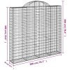 Klenutý gabionový koš 200 x 50 x 180/200 cm pozinkované železo 153499