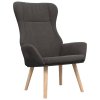 Relaxační křeslo s podnožkou tmavě šedé textil 3097883