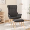 Relaxační křeslo s podnožkou tmavě šedé textil 3097883