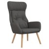 Relaxační křeslo s podnožkou tmavě šedé textil 3097751