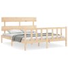 Rám postele s čelem King Size masivní dřevo 3193276