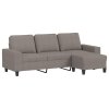 3místná pohovka s podnožkou taupe 180 cm textil 3201158