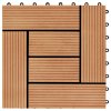 Terasové dlaždice z dřevoplastu 11 ks 30x30 cm 1 m² odstín teak 45027