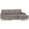 3místná pohovka s podnožkou taupe 180 cm textil 3201008