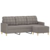 3místná pohovka s podnožkou taupe 180 cm textil 3201008