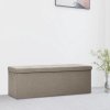 Skládací úložná lavice taupe umělý len 338797