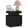 Noční stolek černý s vysokým leskem 45x35x52cm kompozitní dřevo 326856