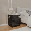 Noční stolek černý s vysokým leskem 45x35x52cm kompozitní dřevo 326856