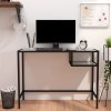 PC stůl bílý mramor 100 x 36 x 74 cm tvrzené sklo 331624