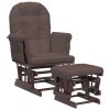 Křeslo glider se stoličkou hnědé textil 351664