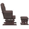 Křeslo glider se stoličkou hnědé textil 351664