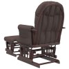 Křeslo glider se stoličkou hnědé textil 351664