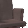 Křeslo glider se stoličkou hnědé textil 351664
