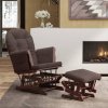 Křeslo glider se stoličkou hnědé textil 351664