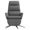 Relaxační křeslo s podnožkou světle šedé textil 3097524